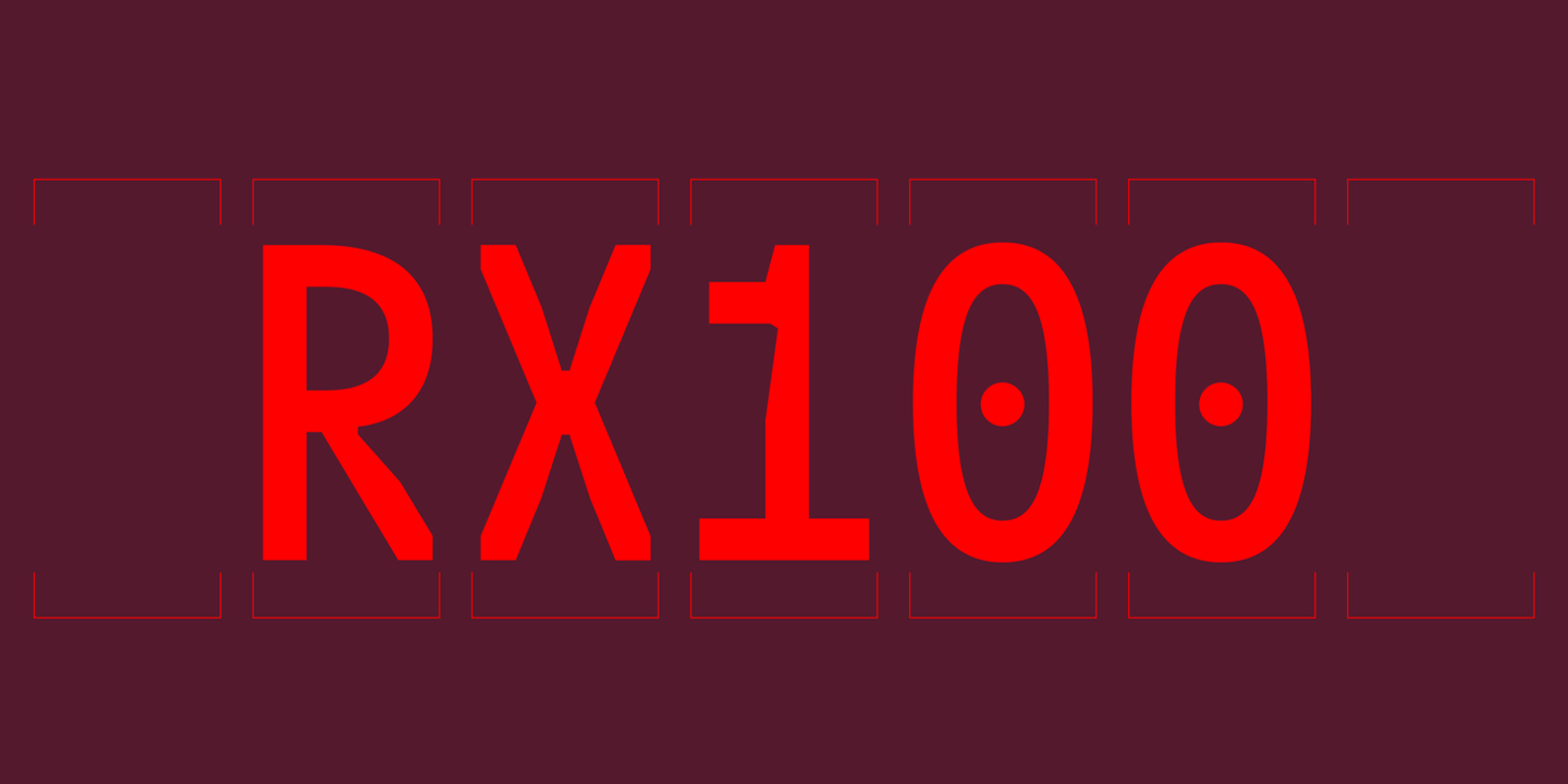 Beispiel einer RX 100-Schriftart